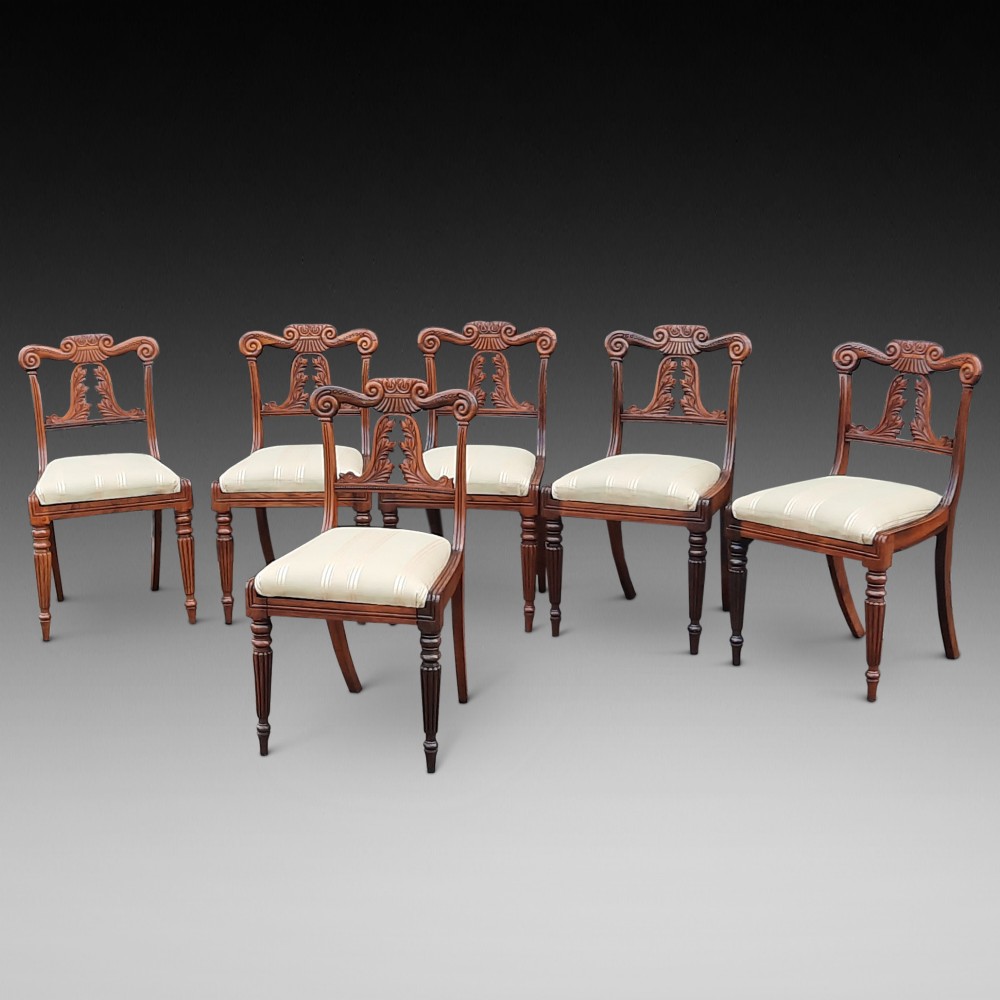 Set of six Regency Rosewood Dining Chairs