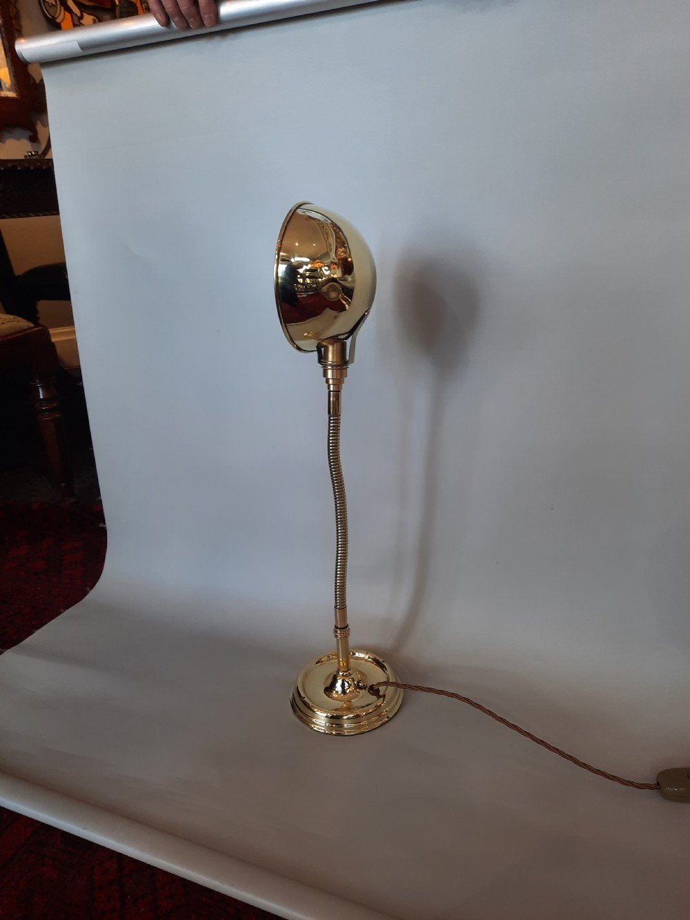 Early 20thC Desk Lamp with Flexible Stem View VI