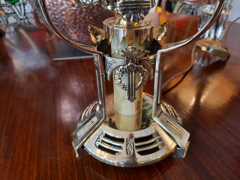 Early 20thC Arts & Crafts Continental (Italian) brass table lamp View V