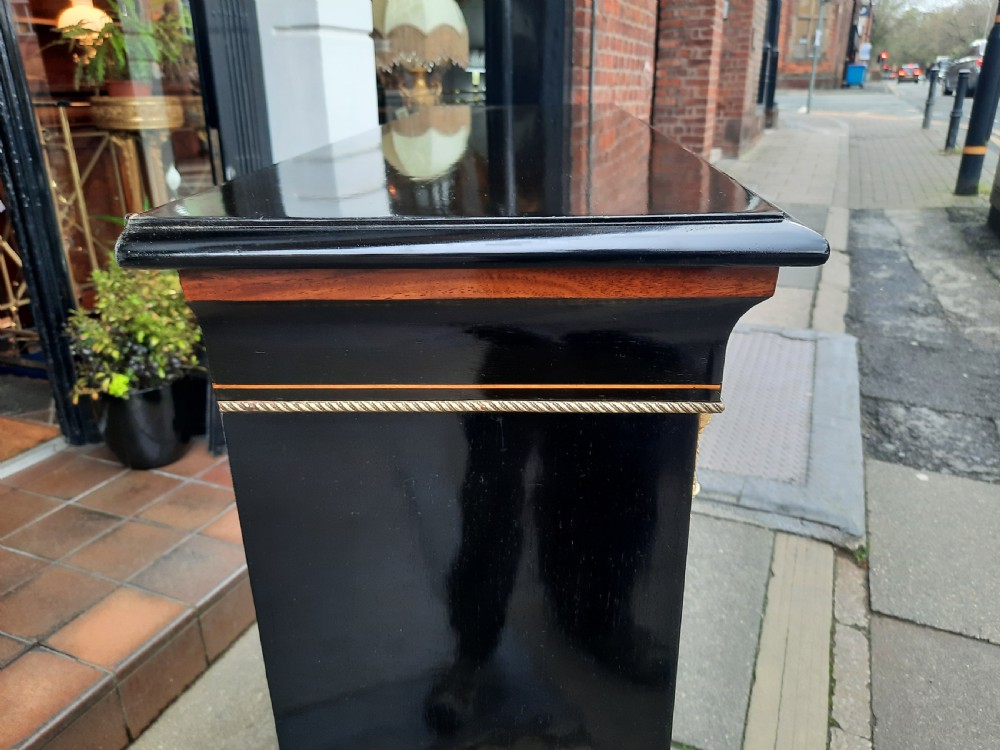 Victorian Gilt Metal Mounted Ebonised and Marquetry Pier Display Cabinet View IV