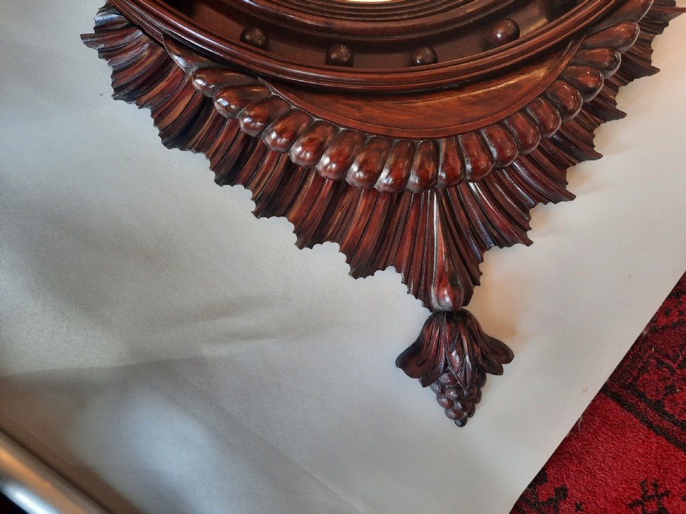 Regency Mahogany Convex Mirror  View II
