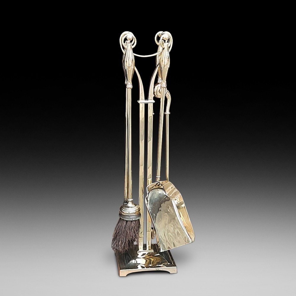 Set of Early 20thC Brass Fire Irons