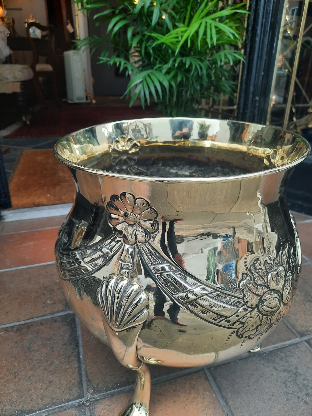Late 19thC Brass Planter Jardiniere View VI