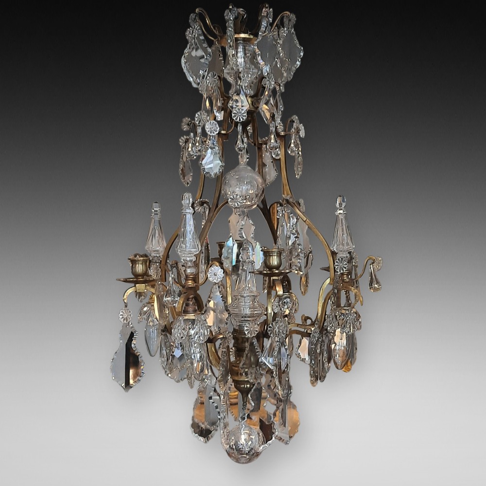 Early 20thC French Brass Framed Chandelier