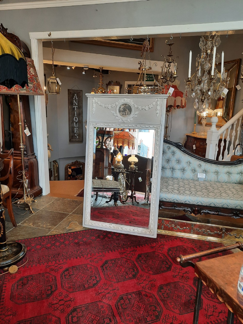 Early 19th century painted pier mirror View II