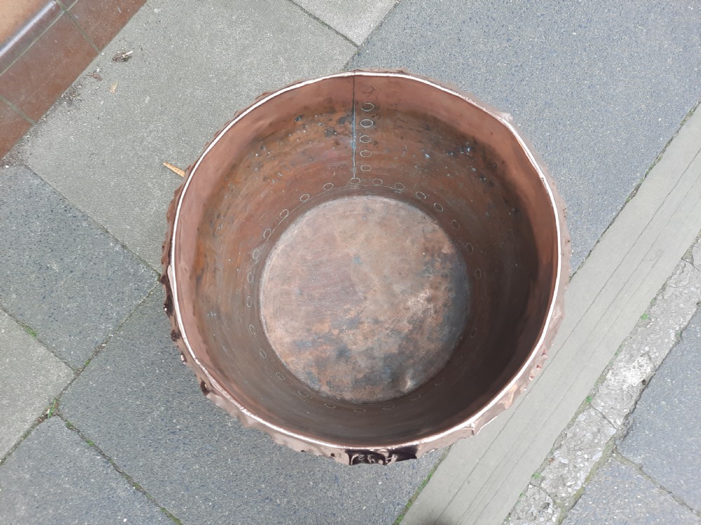 Victorian Copper Log Bucket Planter View VI
