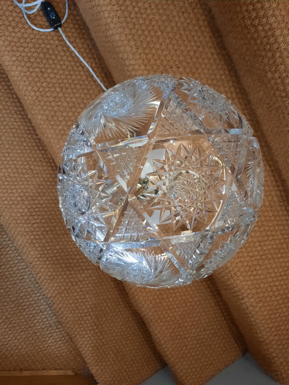Early 20thC Crystal Mushroom Table Lamp and Shade View III