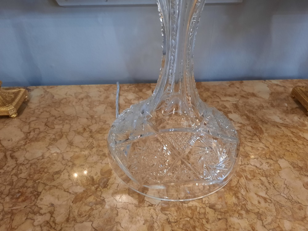 Early 20thC Crystal Mushroom Table Lamp and Shade View IX