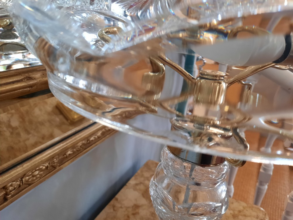 Early 20thC Crystal Mushroom Table Lamp and Shade View X
