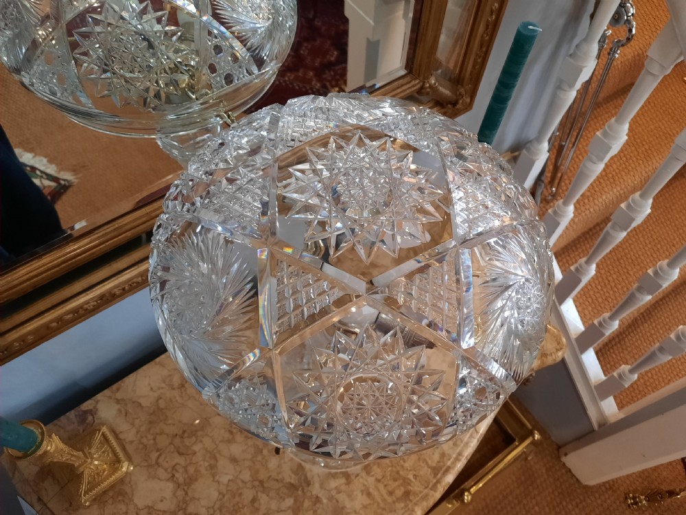 Early 20thC Crystal Mushroom Table Lamp and Shade View XI