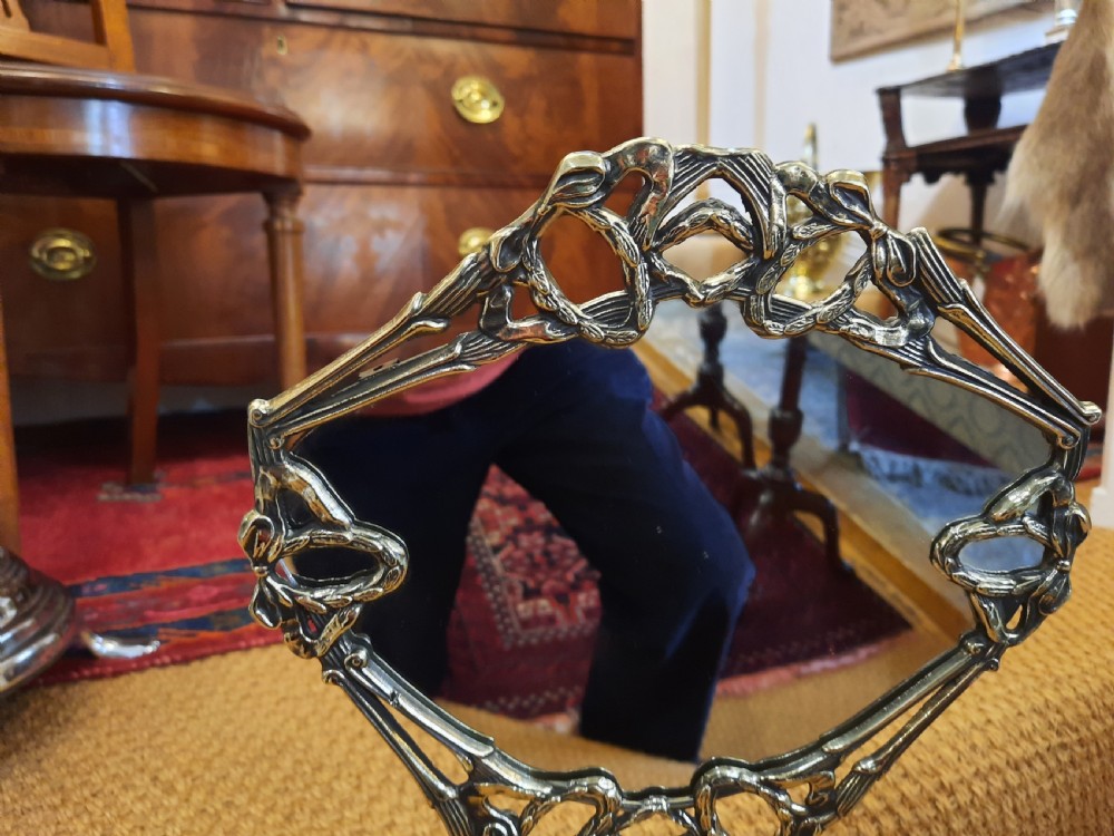 Art Nouveau Brass Figural Dressing Table Mirror View VI