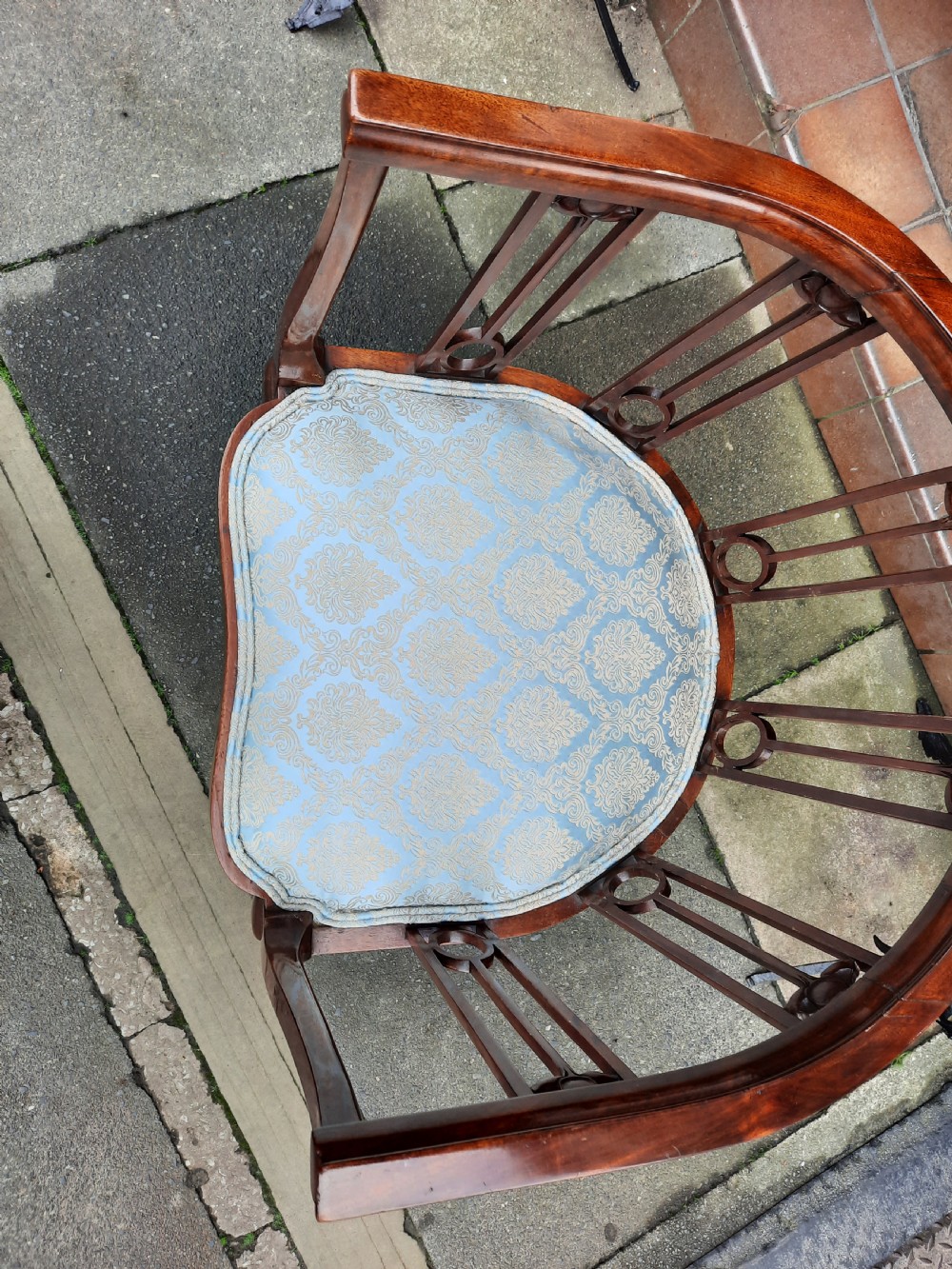 Edwardian Mahogany Frame Tub Armchair View III