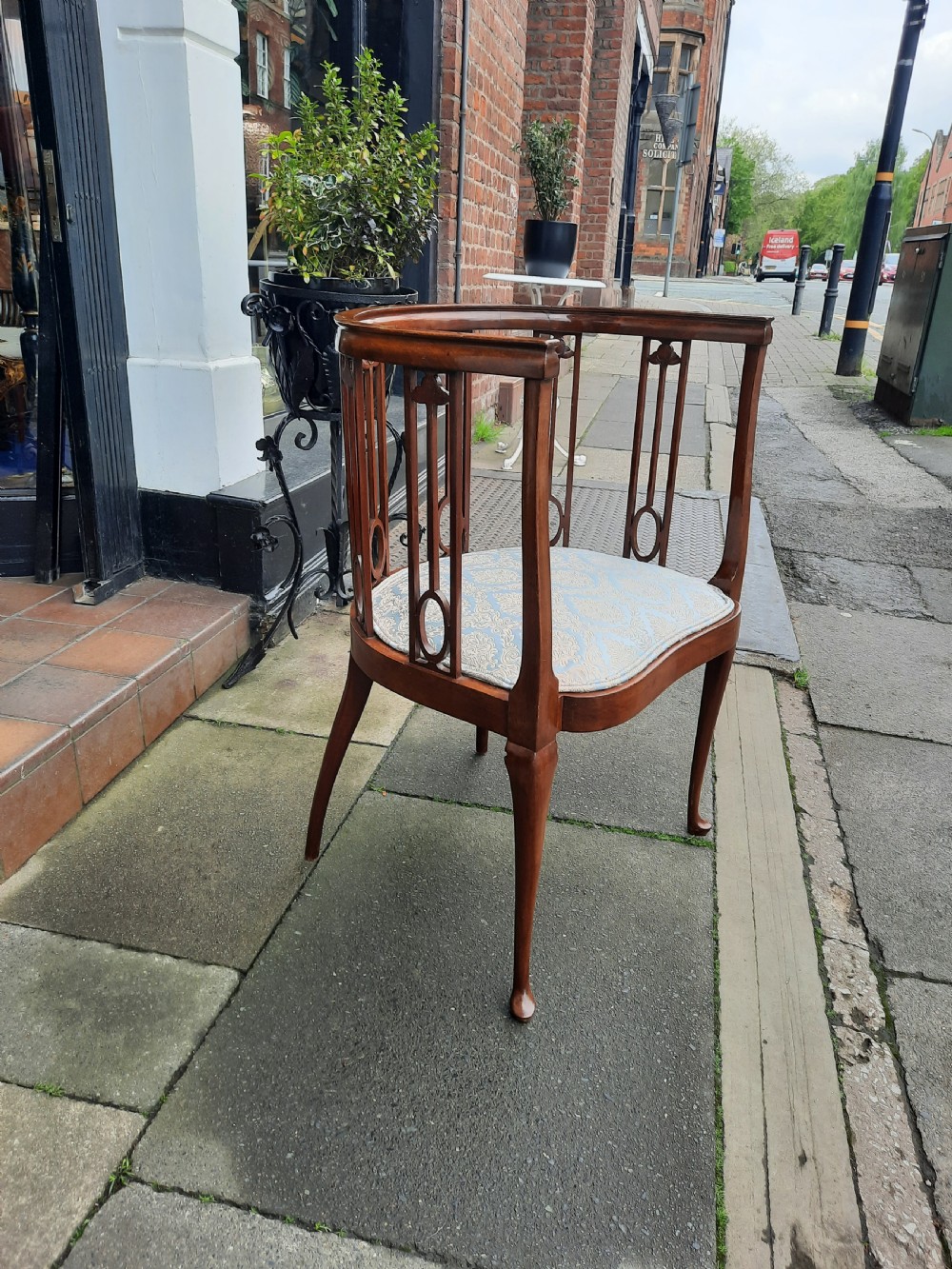 Edwardian Mahogany Frame Tub Armchair View IV