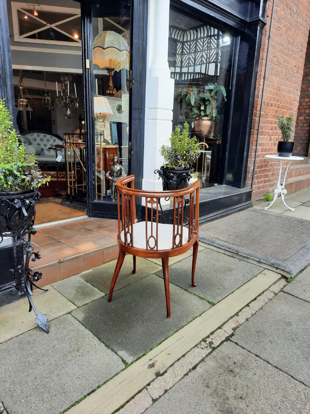 Edwardian Mahogany Frame Tub Armchair View VII