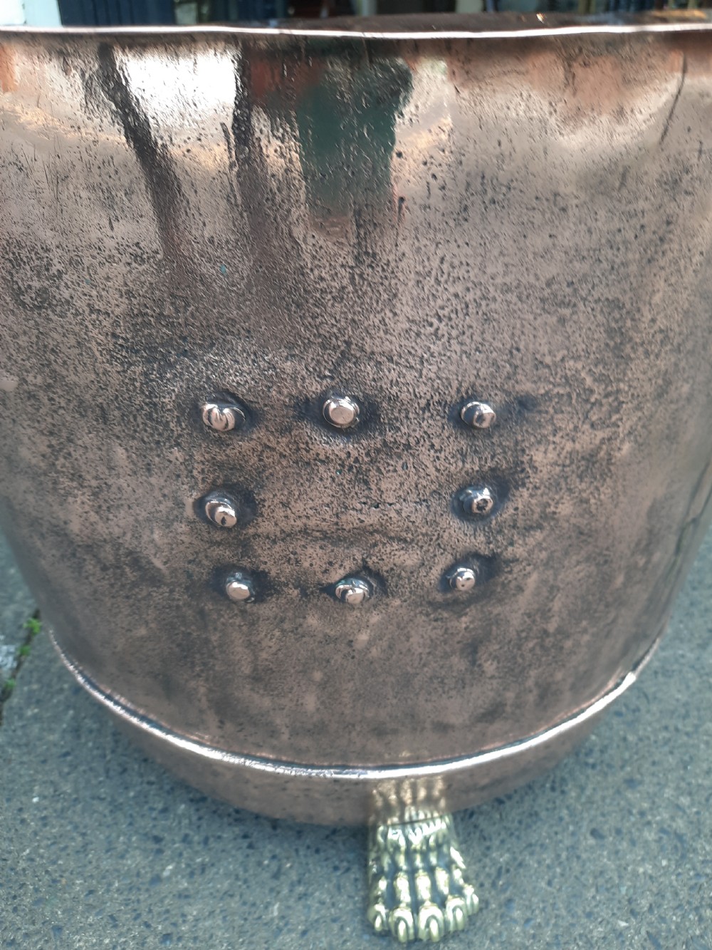 Early 19thC Large Copper Log Basket Bin View VI