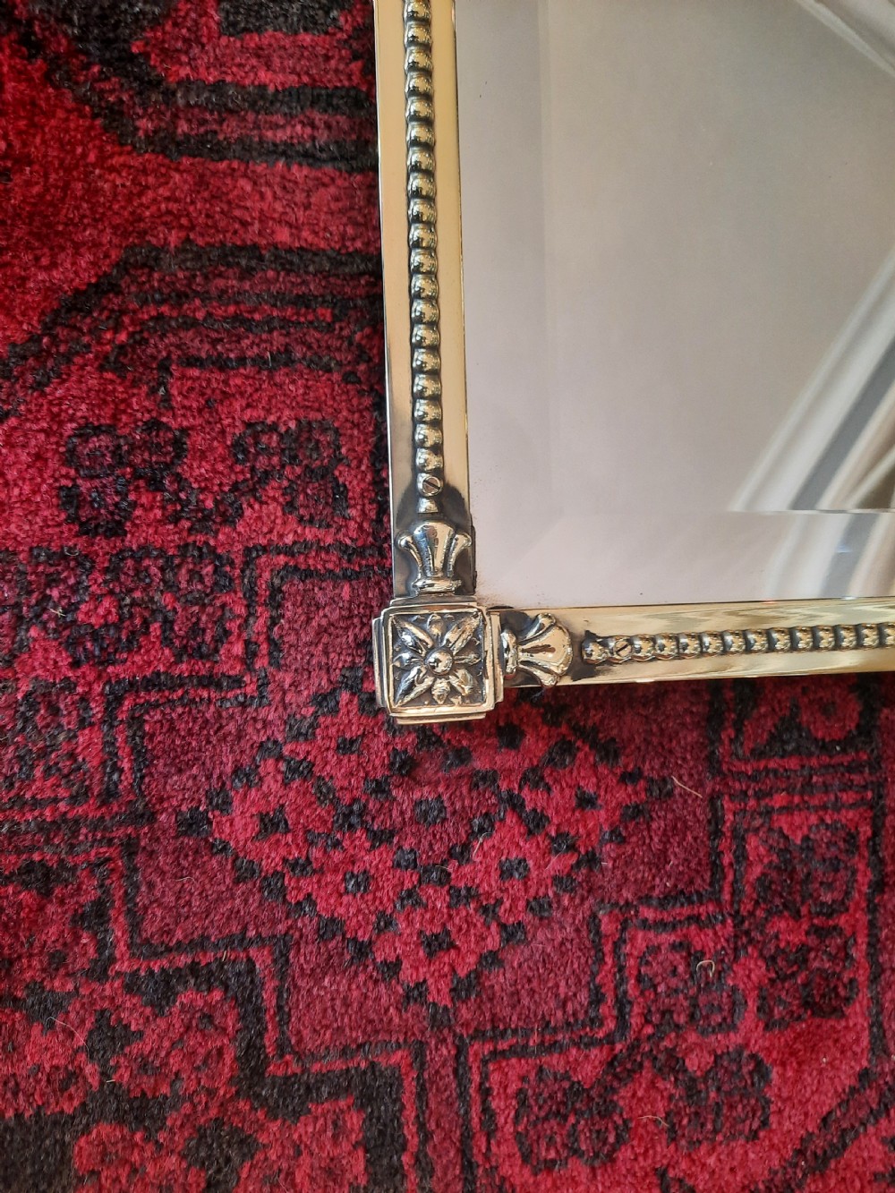 1930's Art Deco Influenced Brass Framed Wall Mirror View II