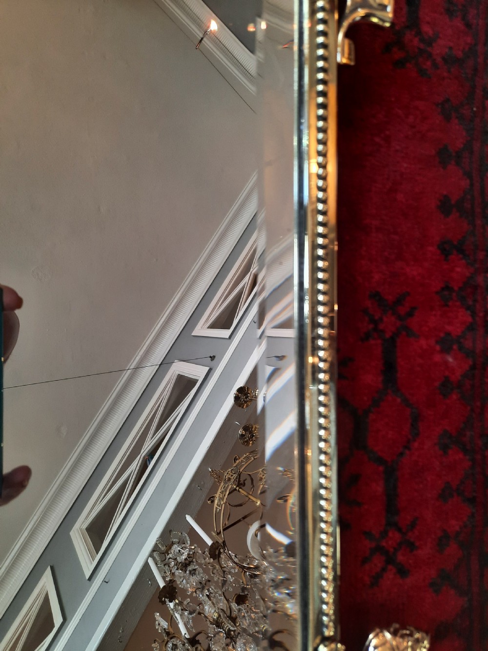 1930's Art Deco Influenced Brass Framed Wall Mirror View V
