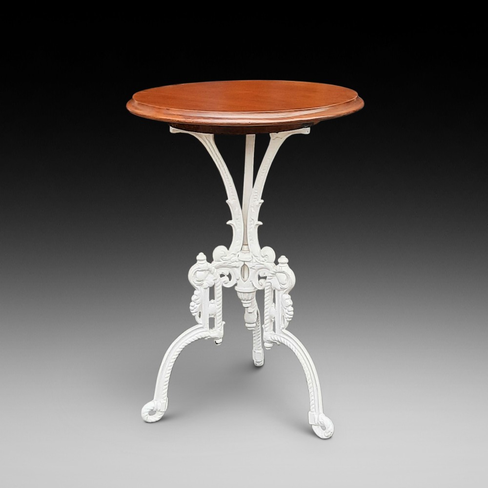 Victorian Cast-Iron and Mahogany Garden Table