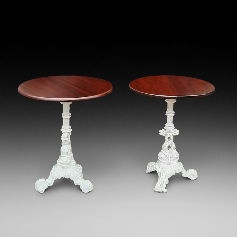 Pair of Victorian Cast Iron Garden Tables