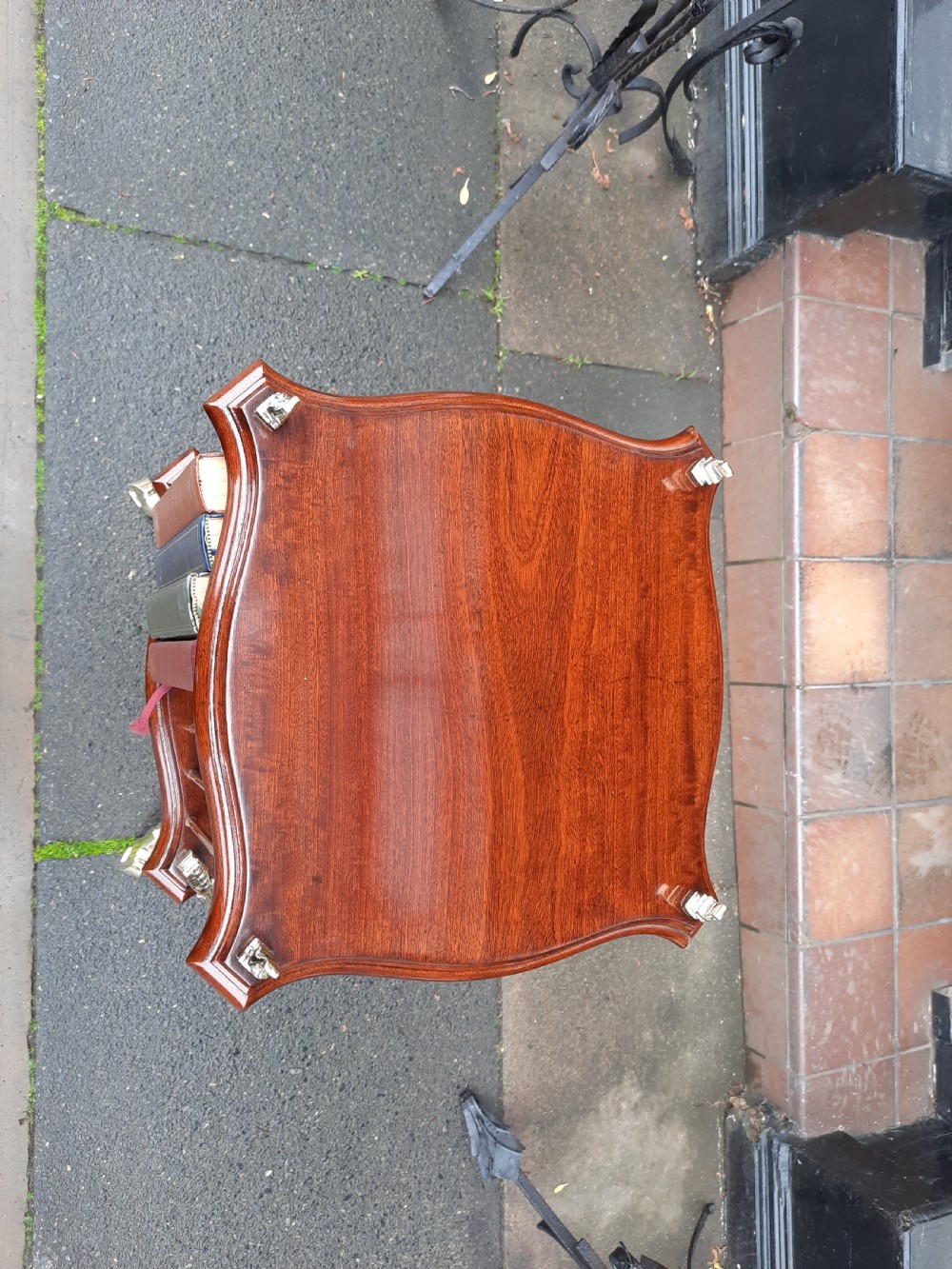 Early 20thC Brass and Mahogany Revolving Bookcase View V