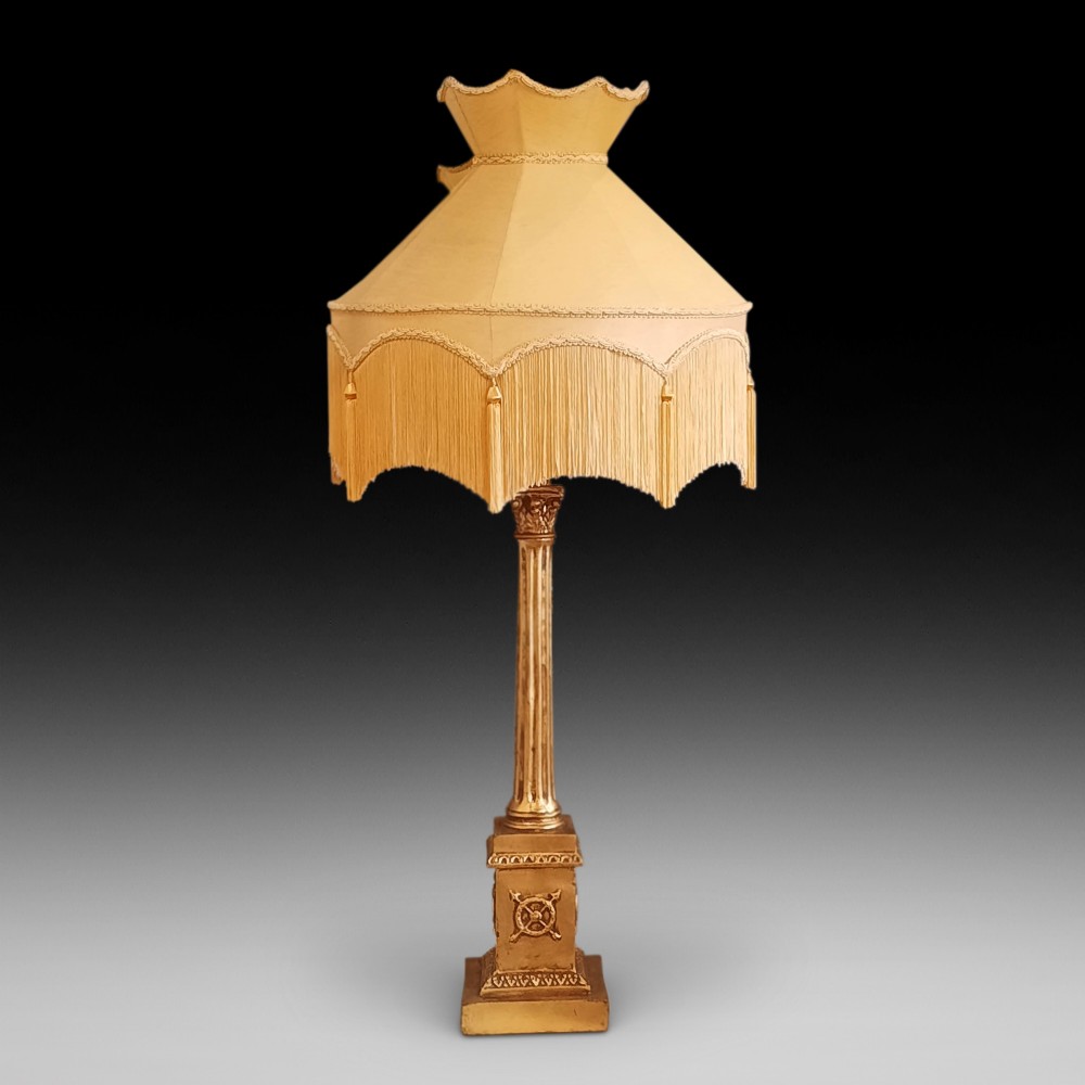 Early 20thC gilt gesso table lamp