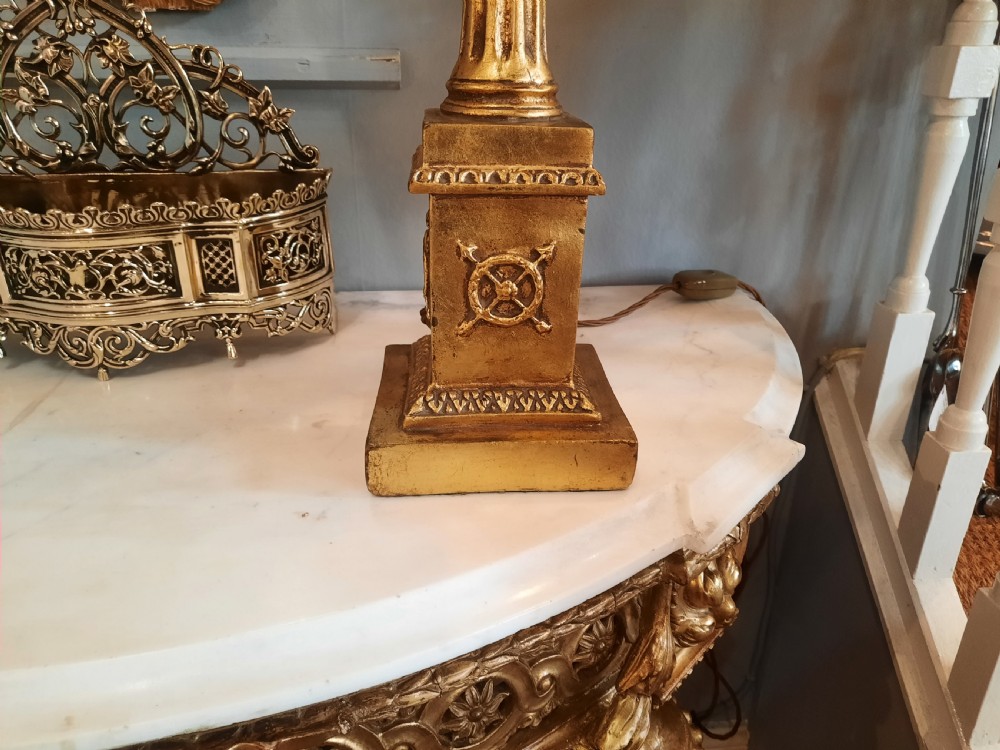 Early 20thC gilt gesso table lamp View III