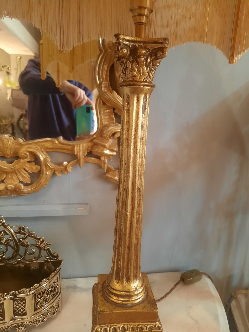 Early 20thC gilt gesso table lamp View VI