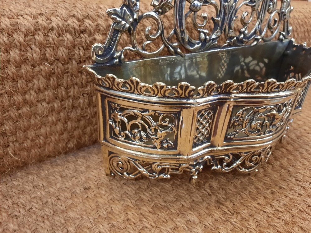 Brass Aesthetic Movement Wall Pocket View III