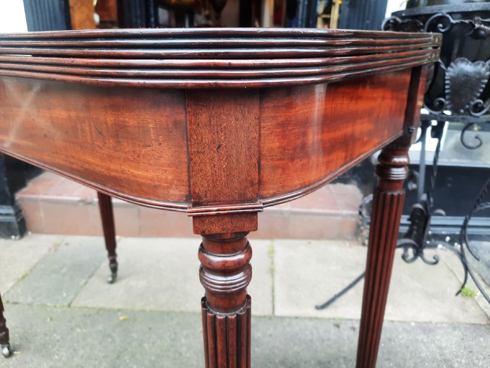 Early 19thC Mahogany Fold Over Tea Table View IV