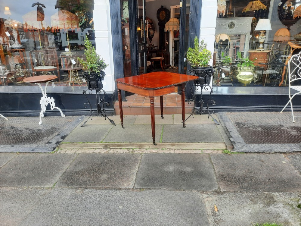 Early 19thC Mahogany Fold Over Tea Table View VII