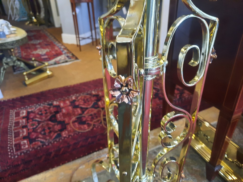 Early 20thC Arts & Crafts Style Brass Extendable Standard Lamp  View VI