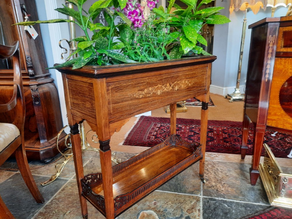 Edwardian Inlaid Rosewood Sheraton Revival Planter Jardiniere View II