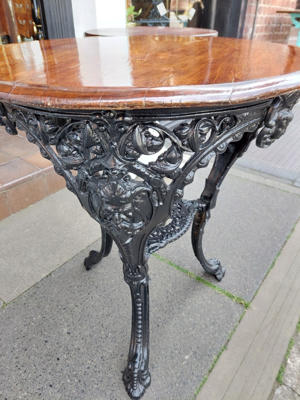 Late 19thC Cast Iron Britannia Garden Table View IV