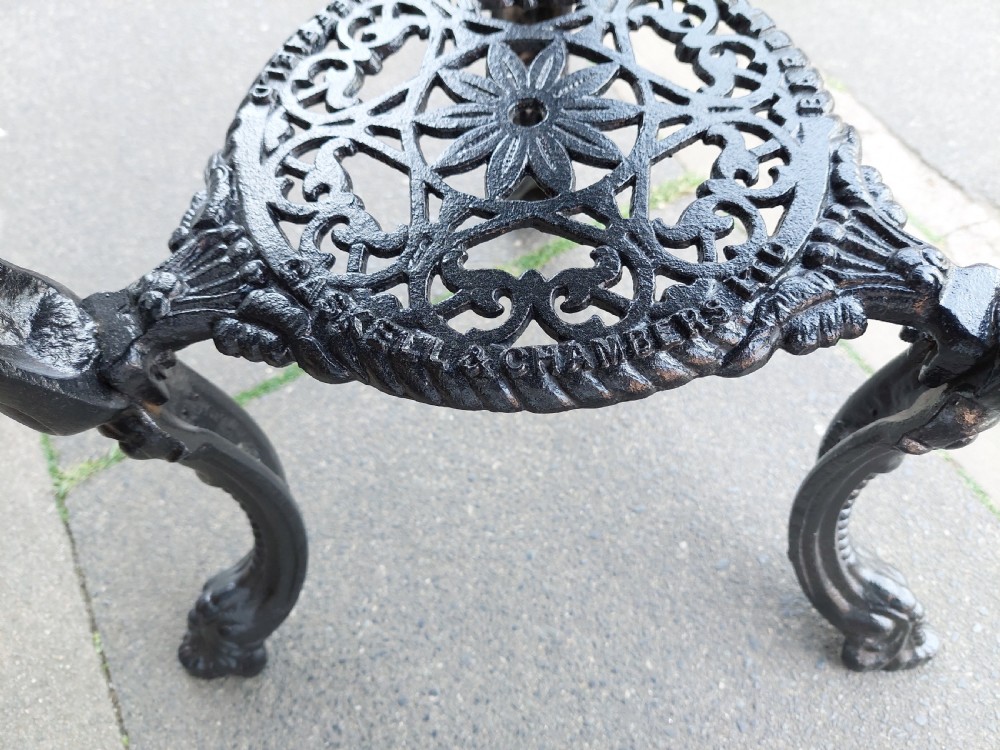 Late 19thC Cast Iron Britannia Garden Table View V