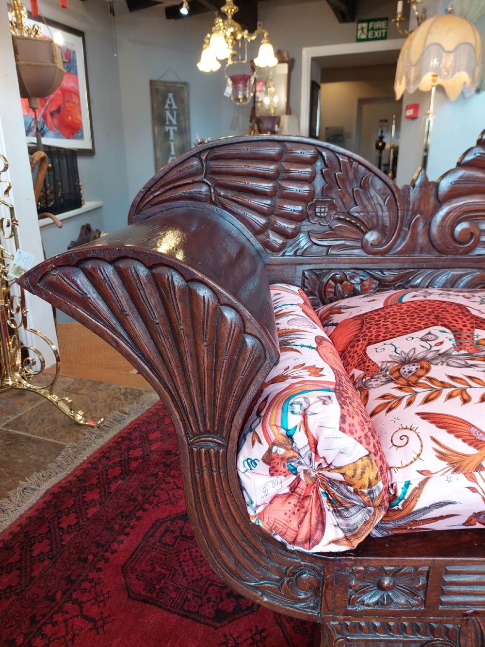 19thC Anglo indian Hardwood Sofa View II