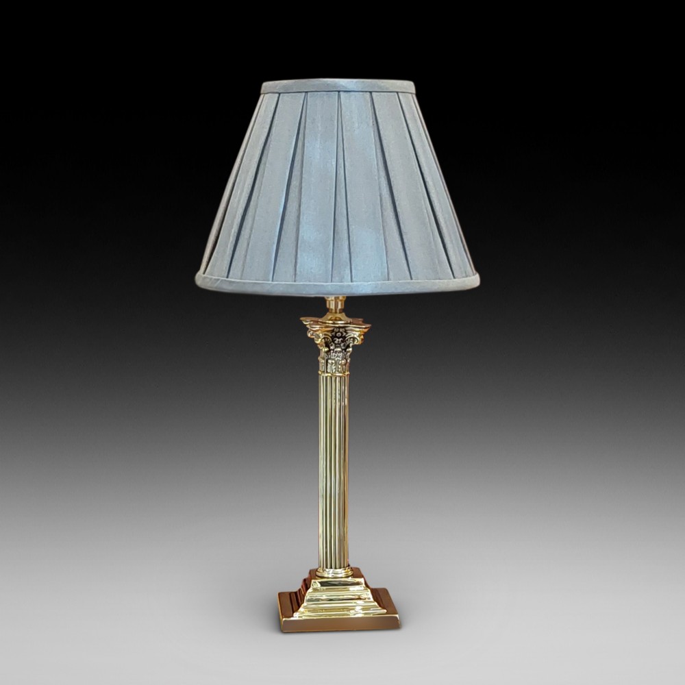 Edwardian Brass Corinthian Column Table Lamp