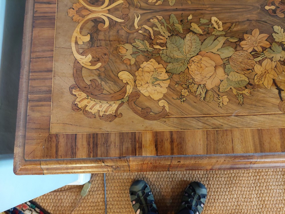 Mid Victorian Walnut Marquetry Centre Table View V