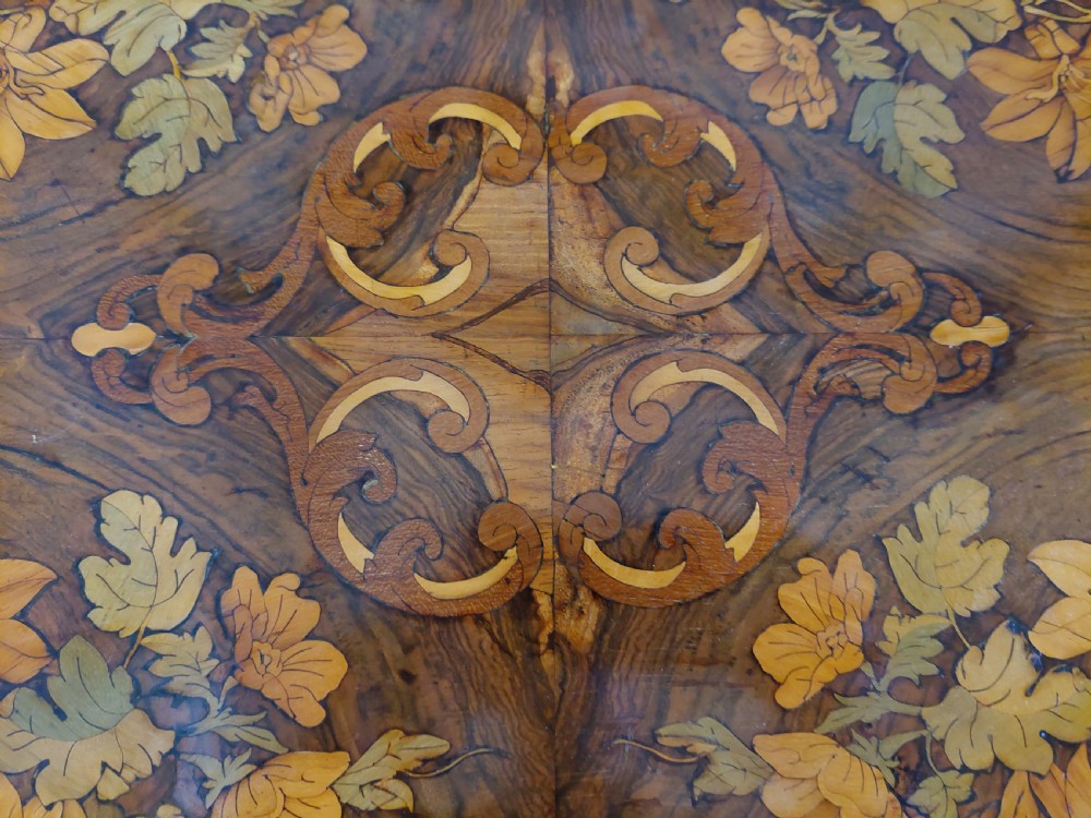 Mid Victorian Walnut Marquetry Centre Table View VI