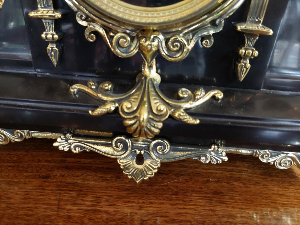 French Empire Slate and Ormalu Garniture Clock Set View VIII