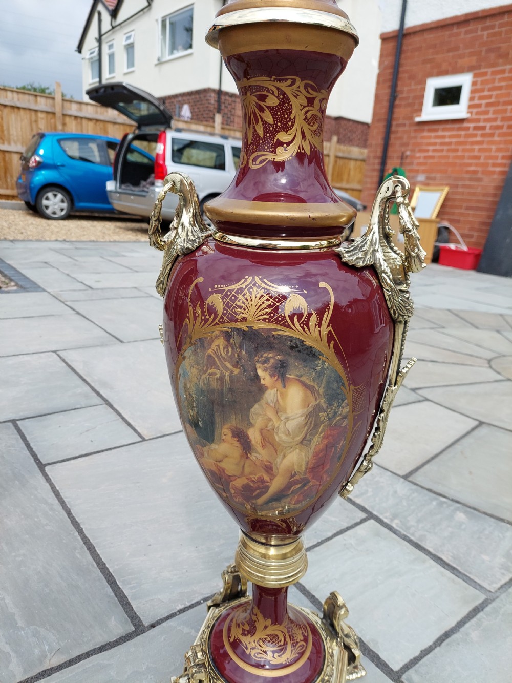 Pair of Early 20thC Limoges Urn Vases View III