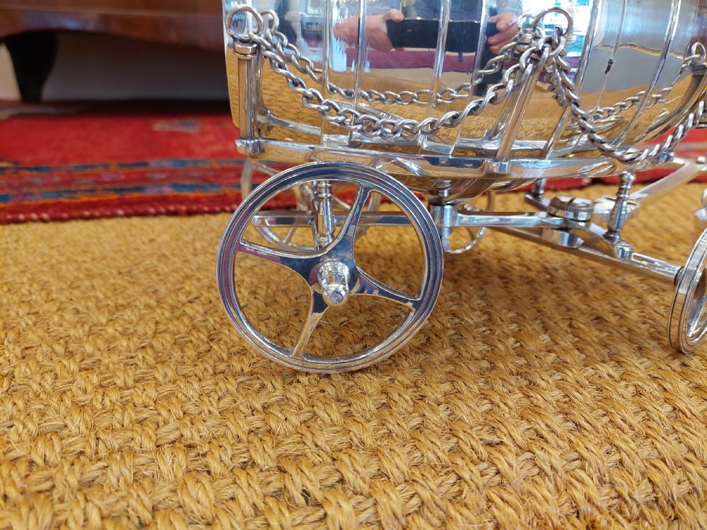 Late Victorian Silver Plate Novelty Brandey Barrel View II