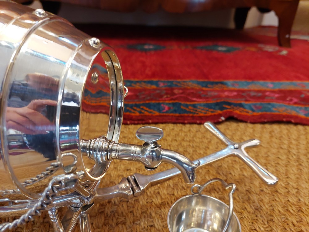 Late Victorian Silver Plate Novelty Brandey Barrel View VIII