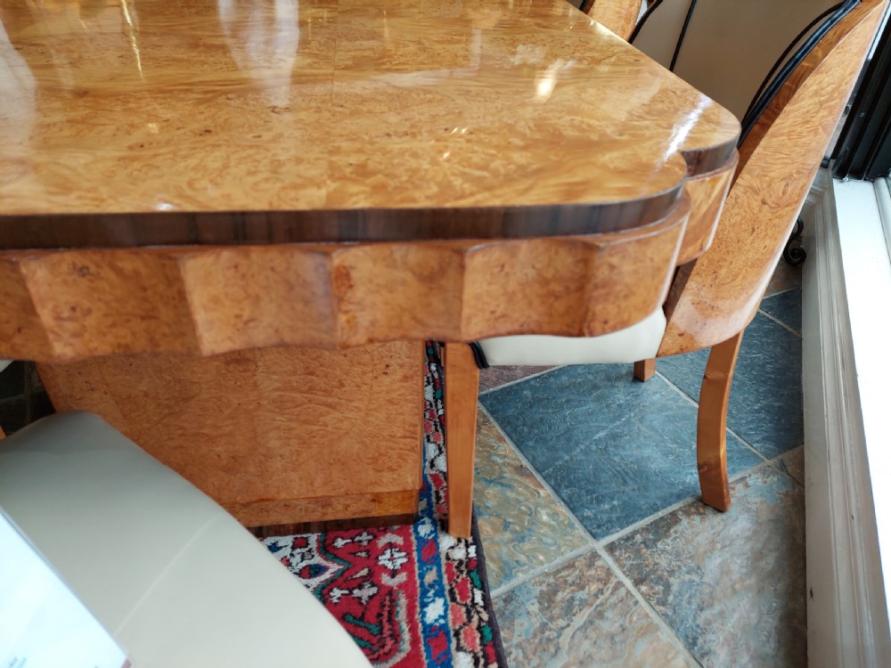 Art Deco Birds Eye Maple Dining Room Suite by Harry & Lou Epstein View XIV