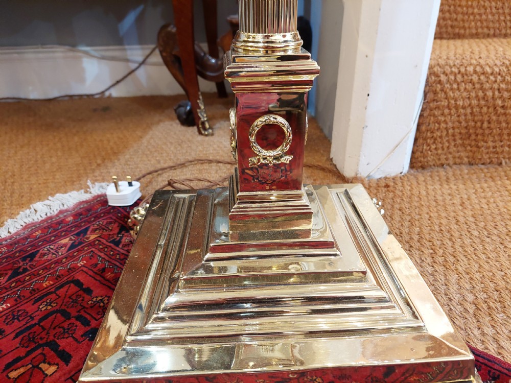 Victorian Brass Adjustable Standard Lamp View III