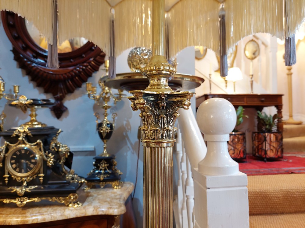 Victorian Brass Adjustable Standard Lamp View IV
