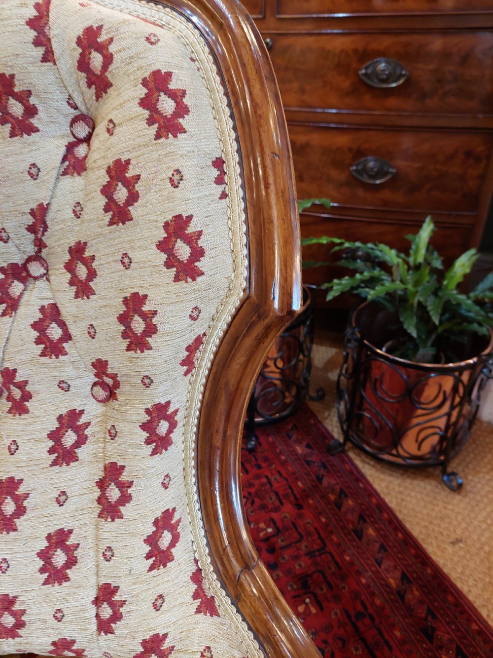 Victorian Walnut Nursing Chair View IV