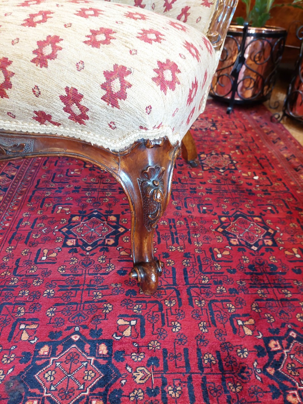 Victorian Walnut Nursing Chair View V