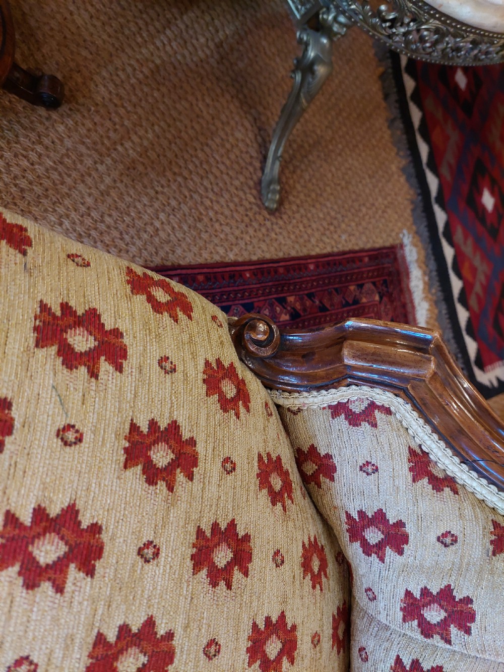 Victorian Walnut Nursing Chair View VI