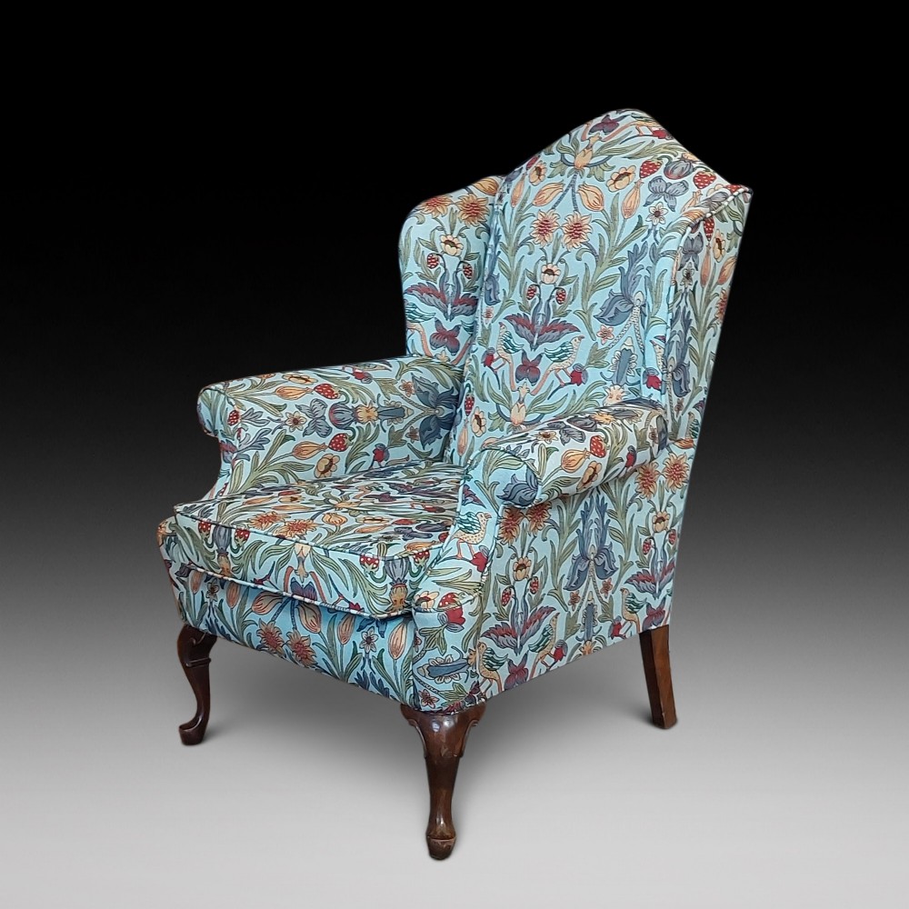 Late 19thC Mahogany Wing Arm Chair 