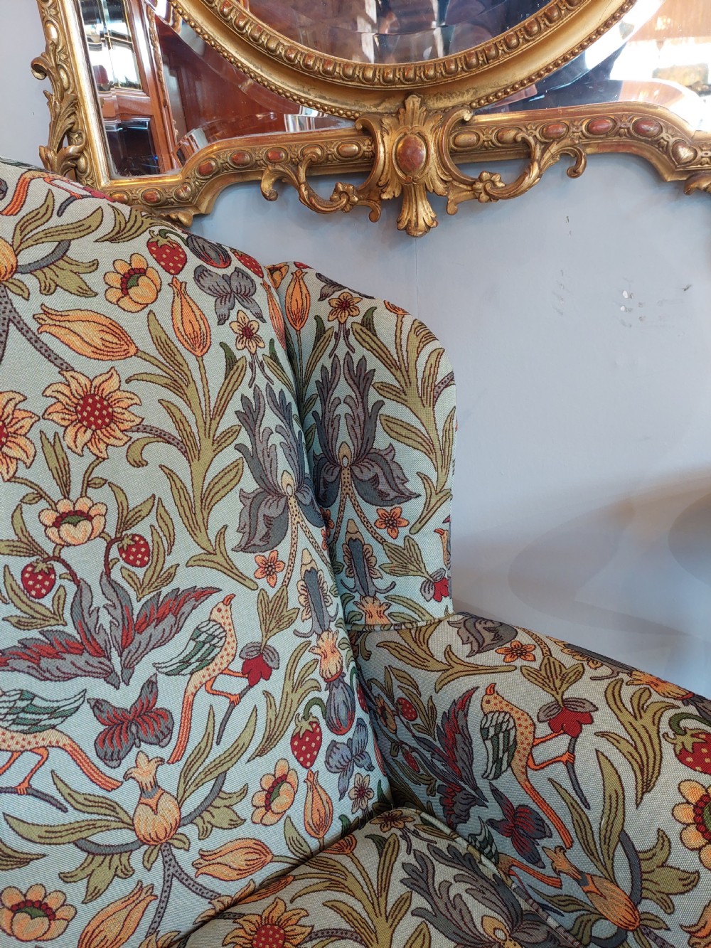 Late 19thC Mahogany Wing Arm Chair  View V